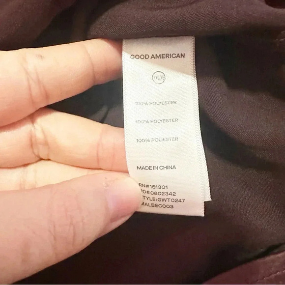 NWT Good American Washed Satin Weekend Shirt Malbec003 Size XXS/XS - Picture 16 of 16